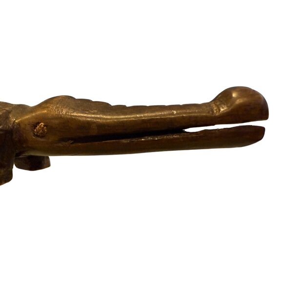 Hand-Carved Wooden Crocodile Figurine - Picture 6 of 14